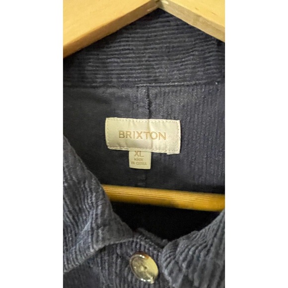 Brixton Size XL Womens Bowery Corduroy Button-Up Shirt Jacket Long Sleeve Navy - Picture 5 of 9